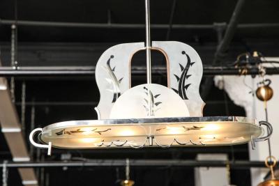  Luigi Brusotti Art Deco Chandelier Made in Italy by Luigi Brusotti