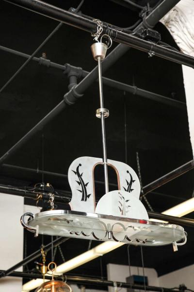  Luigi Brusotti Art Deco Chandelier Made in Italy by Luigi Brusotti