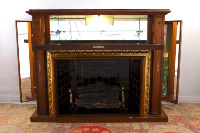  Luigi Brusotti Curious Mid Century Italian Bar Cabinet Fireplace 1940 by Luigi Brusotti