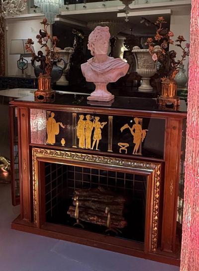  Luigi Brusotti Curious Mid Century Italian Bar Cabinet Fireplace 1940 by Luigi Brusotti