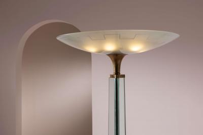  Luigi Brusotti Floor lamp in glass and brass by Luigi Brusotti Italy 1950s