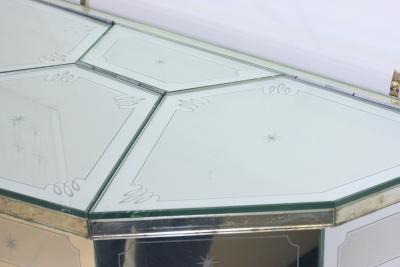  Luigi Brusotti Mirrored Glass Console with 3 Compartments by Luigi Brusotti 1930 Italy