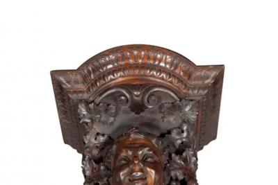  Luigi Frullini Pair Of Renaissance Revival Carved Walnut Wall Brackets By Luigi Frullini