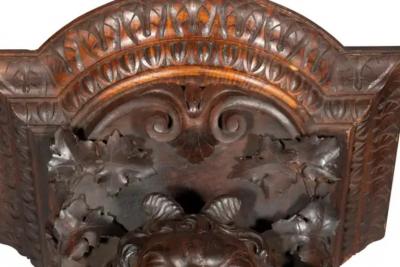  Luigi Frullini Pair Of Renaissance Revival Carved Walnut Wall Brackets By Luigi Frullini