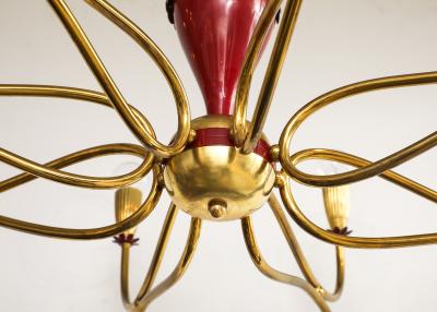  Lumi 1950s Modern Large 18 Arm Brass Italian Chandelier By Lumi