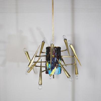  Lumi 1950s pendant chandelier Leonardi Leoncillo for Lumi