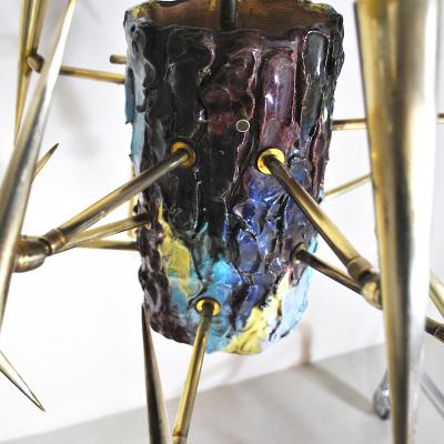  Lumi 1950s pendant chandelier Leonardi Leoncillo for Lumi