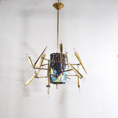  Lumi 1950s pendant chandelier Leonardi Leoncillo for Lumi