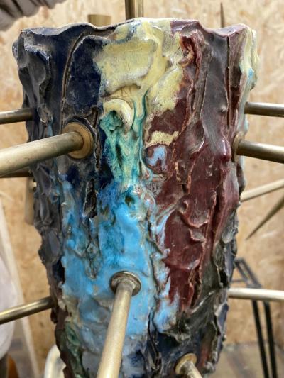  Lumi 1950s pendant chandelier Leonardi Leoncillo for Lumi