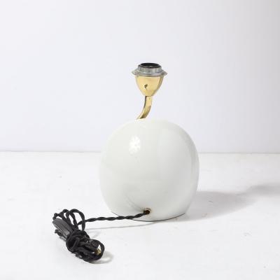  Lumi Mid Century White Ceramic Polished Brass Sculptural Table Lamps by Lumi Murano