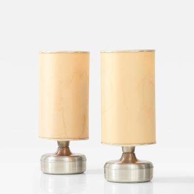  Lumi Pair of Chrome Table Lamps by Lumi Italy circa 1960