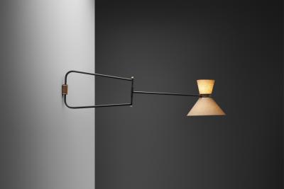  Lunel Wall Lamp with Diabolo Shade by Lunel Attr France Mid 20th Century