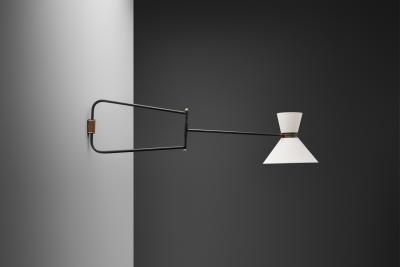  Lunel Wall Lamp with Diabolo Shade by Lunel Attr France Mid 20th Century