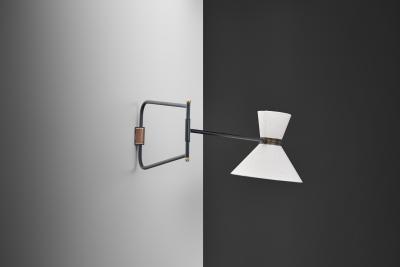  Lunel Wall Lamp with Diabolo Shade by Lunel Attr France Mid 20th Century