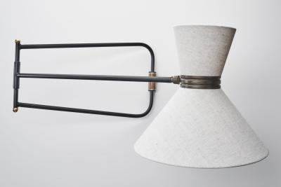  Lunel Wall Lamp with Diabolo Shade by Lunel Attr France Mid 20th Century
