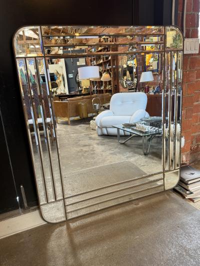  Lupi Cristal Luxor Antonio Lupi Art Deco Wall Mirror Italy c 1970s