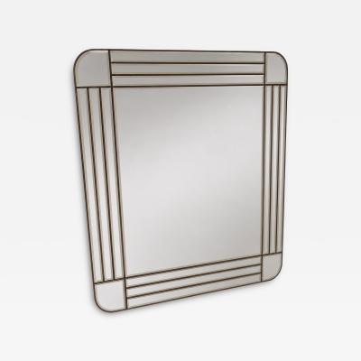 Lupi Cristal Luxor Antonio Lupi Art Deco Wall Mirror Italy c 1970s