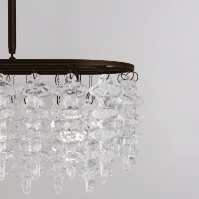 Luxe BRUTALE Venetian Glass Dining Chandelier D58
