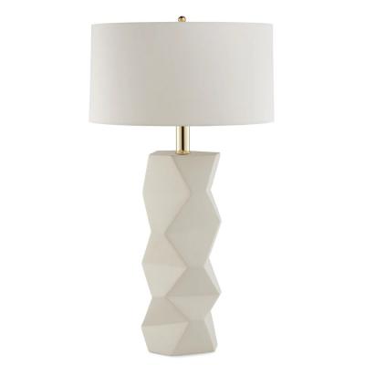 Luxe CARINA Geometric Ceramic Sculpture Table Lamp