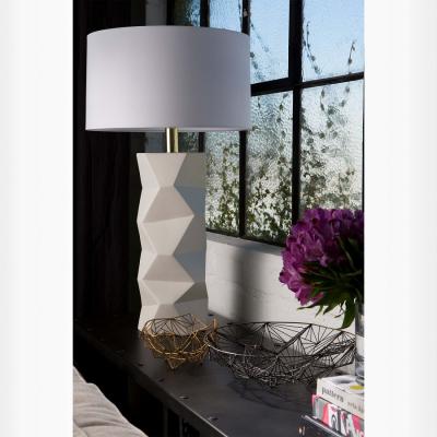 Luxe CARINA Geometric Ceramic Sculpture Table Lamp