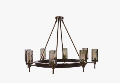 Luxe FIAMMI Single Tier Flame Shade Chandelier 40