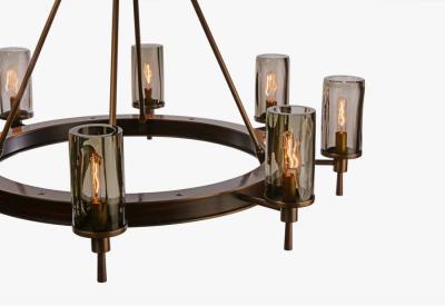  Luxe FIAMMI Single Tier Flame Shade Chandelier 40