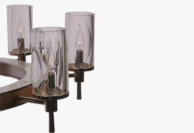  Luxe FIAMMI Single Tier Flame Shade Chandelier 40