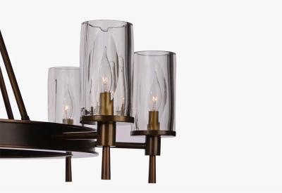  Luxe FIAMMI Single Tier Flame Shade Chandelier 40