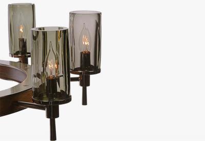  Luxe FIAMMI Single Tier Flame Shade Chandelier 40