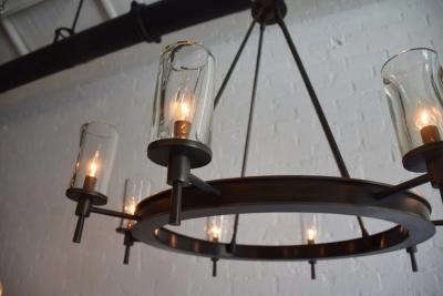  Luxe FIAMMI Single Tier Flame Shade Chandelier 40