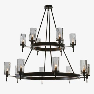  Luxe FIAMMI Two Tier Flame Chandelier 48