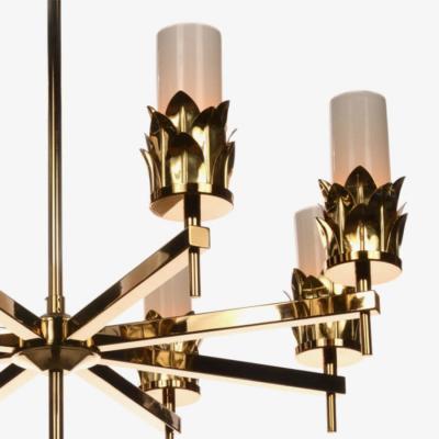  Luxe GIO Medici Single Tier 8 Arm Leaf Chandelier