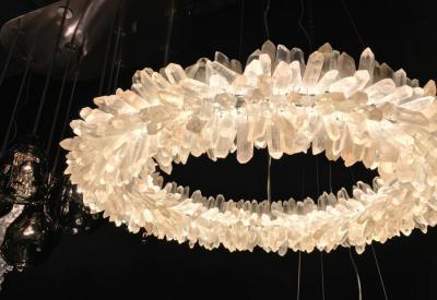 Luxe ROXI Quartz Crystal Circle Chandelier 48