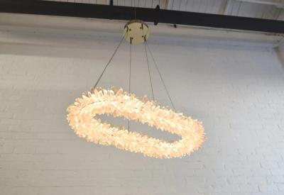 Luxe ROXI Quartz Crystal Circle Chandelier 48