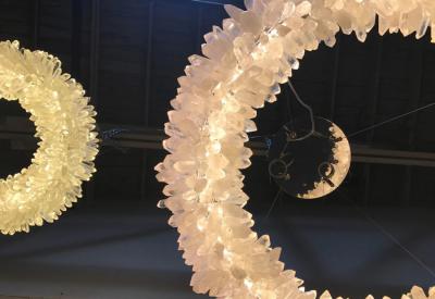 Luxe ROXI Quartz Crystal Circle Chandelier 48