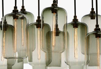  Luxe SORBONNE 10 Hand Blown Glass Chandelier