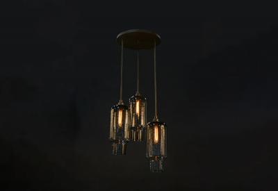 Luxe SORBONNE Pendant Trio Chandelier Round