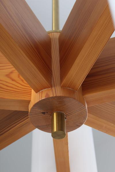  Luxus Large Swedish Midcentury Chandeliers in Acrylic Pine and Brass by Luxus 1960s