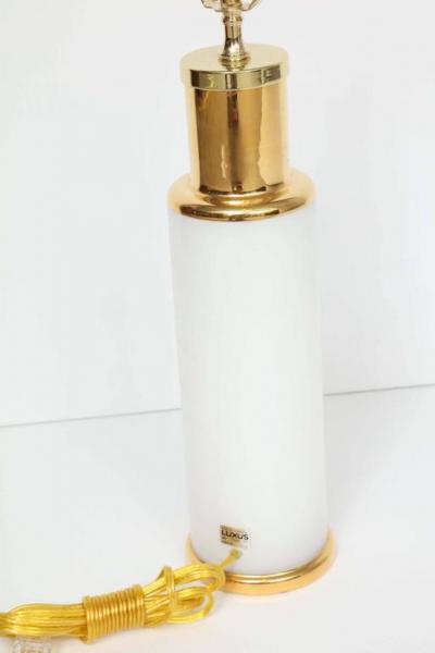  Luxus Luxus White Glass Gold Trim Lamps