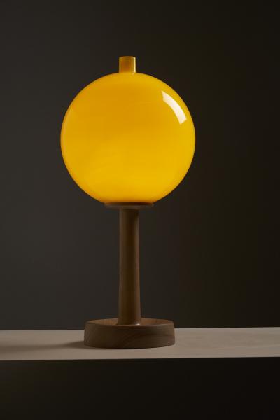  Luxus Mid Century Ash and Glass Table Lamp 1960s