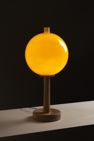  Luxus Mid Century Ash and Glass Table Lamp 1960s