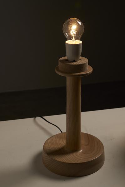  Luxus Mid Century Ash and Glass Table Lamp 1960s