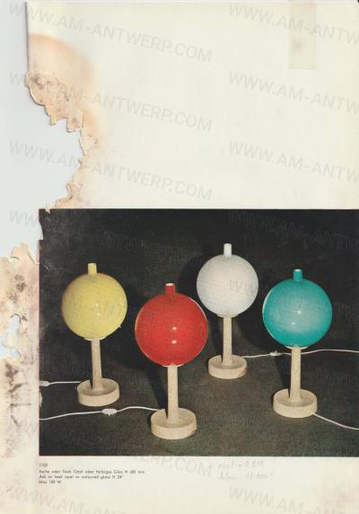  Luxus Mid Century Ash and Glass Table Lamp 1960s