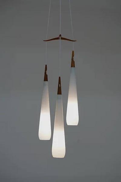  Luxus Midcentury Swedish Chandelier by Luxus Sweden