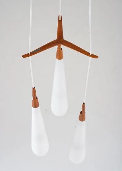  Luxus Midcentury Swedish Chandelier by Luxus Sweden