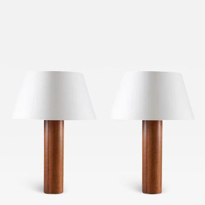  Luxus Pair of Large Table Lamps in Rosewood by Luxus 1960s