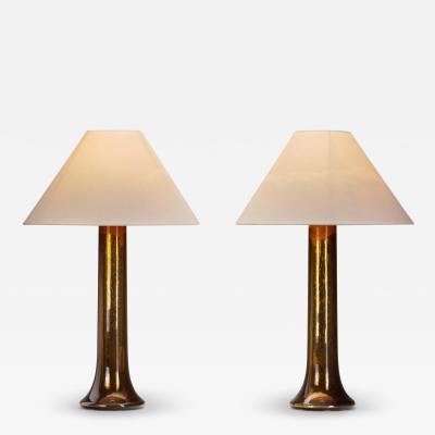  Luxus Pair of Luxus Coloured Glass Table Lamps Sweden Second half of the 20th Century