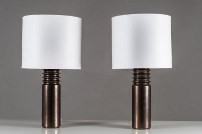  Luxus Pair of Swedish Ceramic Table Lamps by Luxus