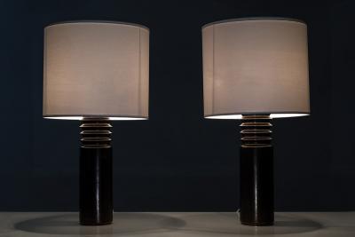 Luxus Pair of Swedish Ceramic Table Lamps by Luxus