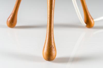  Luxus Scandinavian Table Lamp by in Oak and Opaline Glass by Luxus Sweden